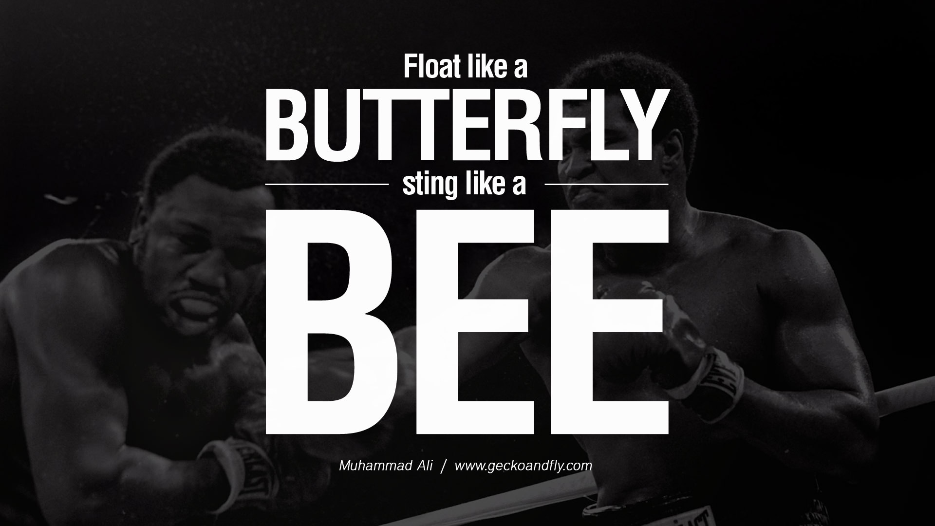 Float like a butterfly, sting like a bee Muhammad Ali Quote