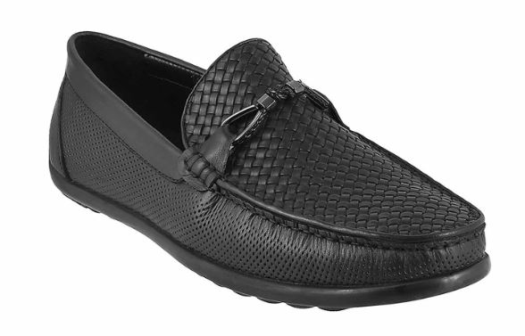 mens black moccasin shoes